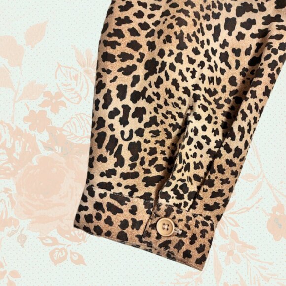 Women's Leopard Print Button Down Blouse 2X - Picture 8 of 11
